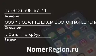 Кто звонил с 8126086771 - регион и оператор